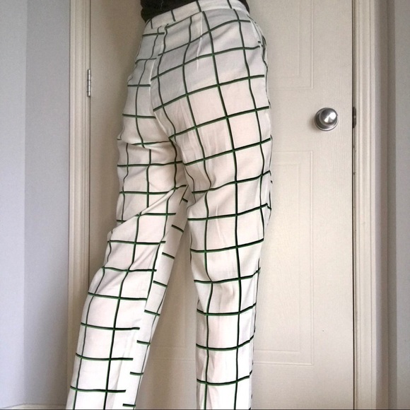 Runaway Australia Grid Print Wrap Pants High Waisted Trousers Size 10/M - Picture 4 of 11